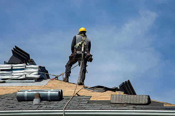 Professional Gutter Installation technician working in Stoneboro, PA